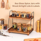 Yangbaga Glass Spice Containers for Kitchen: 12P 8oz Dishwasher Safe Jars - Image 4