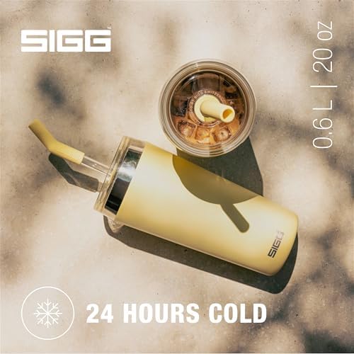 SIGG - Insulated Mug - Travel Mug Helia - With Durable Glass Straw & Cleaning Brush - Leakproof - BPA Free - 18/8 Stainless Steel - 15oz/20oz - Image 2