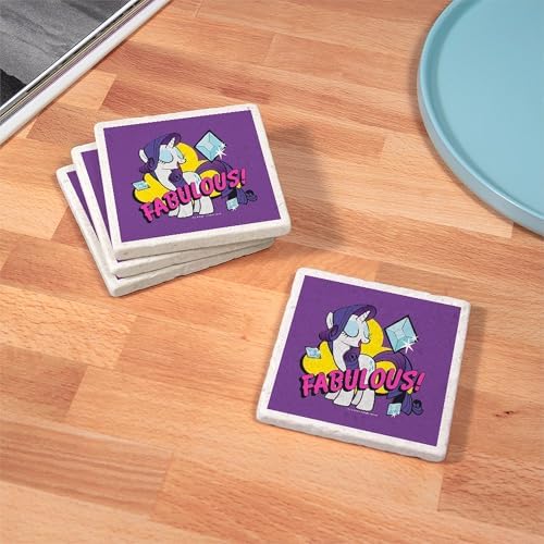 CafePress MLP Rarity Fabulous Tumbled Stone - Set of 4 Coasters Set of 4 - Image 3