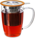 FORLIFE NewLeaf Glass Tea Mug with Infuser and Lid, 16 oz., Orange by Unknown