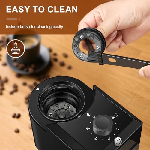 Electric Burr Coffee Grinder,Adjustable coffee grinder with 28 Precise Grind Setting for French Press, Drip Coffee and Espresso,12 Cups, (Black+Gray) - Image 3