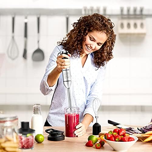 Immersion Handheld Blender, Food Grinder Bowl, Measuring Mug, Bonsenkitchen - Image 2