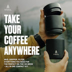 VSSL Nest Pour Over Coffee Maker, Transportable and Compact Pour Over Coffee Maker (black, Nest Pour Over Coffee Set) - Image 2