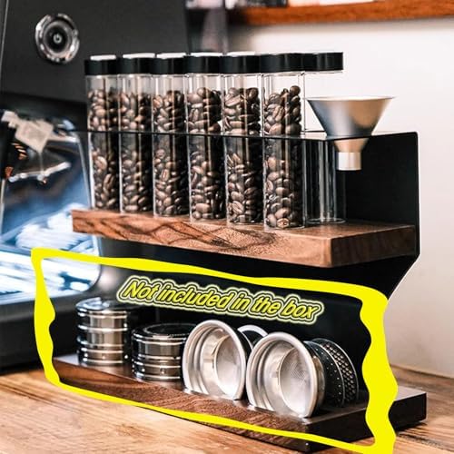 Set of 12 Single Dose Coffee Bean Storage Tubes, 2-Tier Coffee Tool Storage Stand, Capacity of a Single Bottle 23-25 ​g, with Hopper, Exhaust Valve, for Coffee Bean Cellars - Image 7