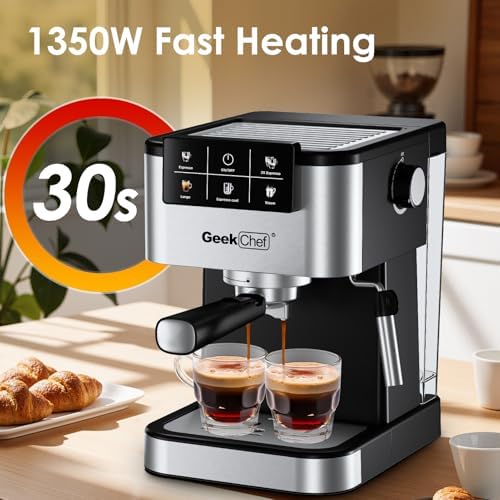 Geek Chef Espresso Machine with Milk Frother, 20 Bar Espresso & Latte Maker - Image 4