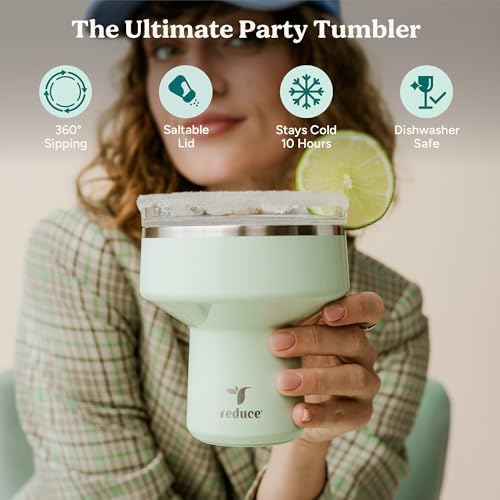 REDUCE Saltini 16oz Margarita Tumbler - Insulated Cocktail Glass with Lid - Image 2