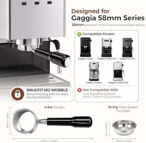 58mm Bottomless Portafilter - Compatible Gaggia Espresso Machines - Image 3