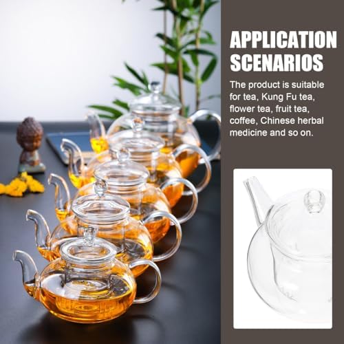 Cabilock Glass Teapot 8.5 Oz Heat-Resistant Transparent Tea Pot with Removable Infuser for Loose Leaf Brewing at Home and Office - Image 6