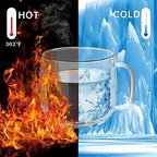 Unbreakable Double Walled Glass Coffee Mugs 10 fl oz, Microwave & Refrigerator Safe, Borosilicate Glass Insulated Coffee Mugs Set of 2 for Espresso, Cappuccino, Latte, Americano, Tea, Beverage - Image 2