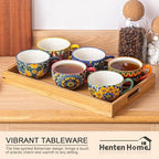 Henten Home 8.5 oz Ceramic Cappuccino Cups, Latte Cup with Saucers Set of 6 - Image 4