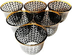 Chandler Espresso Turkish Arabica Coffee Cup Assorted Design Available from Brand 70ml 2.5oz Set of 6 Cups with Gift Box (Glass, Black Circles Decal Made from Glass A) - Image 2