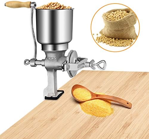Cast Iron Manual Grain Grinder Adjustable for Corn Coffee Wheat Nut, 2 PCS - Image 5