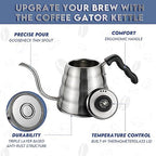 Stainless Steel Gooseneck Kettle, 1.2L/40oz Pour Over Coffee Maker - Image 2
