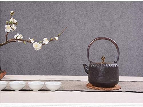 Cast Iron Teapot Tea Kettle Tea Pot,Japanese Style Tetsubin Tea Kettle 1.2L | Cast Iron Tea Kettle To Keep Tea Warm | Retro Precipice Pattern Iron Kettle - Image 5