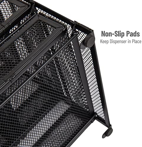 Mind Reader Tea Bag Organizer, Tea Station Organizer, Countertop Storage, Kitchen, Metal Mesh, 7"L x 6.75"W x 10"H, Black - Image 5