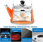 Tea Pot, Tea Kettle Stovetop, Whistling Tea Kettle for Stove Top, Teapot with Tea Strainer Home Restaurant Induction Cooker Tea Infuser(Orange,2L) - Image 4