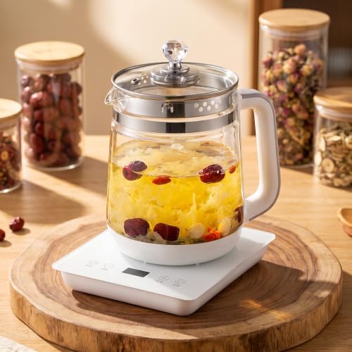Electric Kettle With Tea Infuser Glass Electric Tea Kettle Health Pot Temperature Control 18 Smart Functions Egg Steamer Rack - Image 3