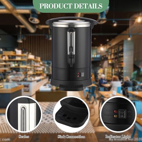 120-Cup (18L) Commercial Coffee Urn – Stainless Steel Electric Hot Beverage Dispenser with Fast Brew & Double-Wall Insulation, Easy to Clean for Large Events, Catering, Churches, and Gatherings - Image 5