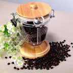Airtight Coffee Canister with Sealing Lid, Portable Oak Handle Jar - Image 5