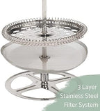 Elanze Designs Chrome 1 Liter Large Glass and Stainless Steel French Press Coffee and Loose Leaf Tea Maker - Image 3