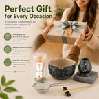 7PCS Matcha Set, Matcha Making Kit Includes Matcha Whisk and Bowl, Tea Lid, Scoop, Strainer and Match Whisk Holder, Tea Towel, Matcha Whisk Set for Matcha Lovers (Black) - Image 7