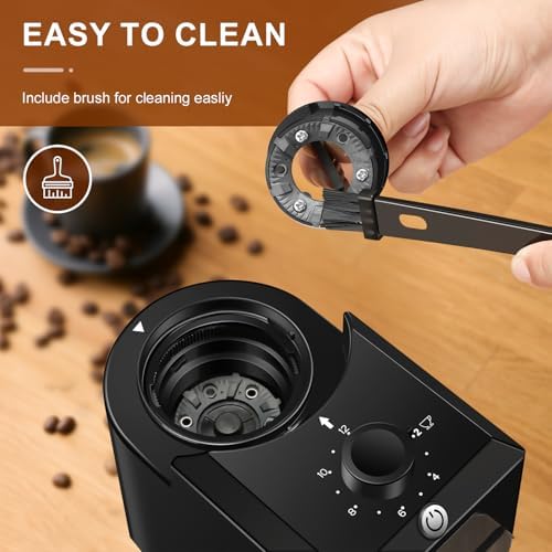 Electric Burr Coffee Grinder,Adjustable coffee grinder with 28 Precise Grind Setting for French Press, Drip Coffee and Espresso,12 Cups, Black - Image 3