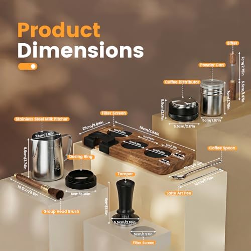 28-Piece 51mm Espresso Accessories Kit with Wood Tamping Station - Image 6