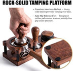 Espresso Tamping Station - Adjustable Portafilter Holder & Tamper Stand, Premium Wooden Coffee Organizer with Silicone Protection, Professional Barista Accessories for Home Cafe - Image 5