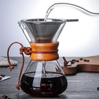 Glass Coffee Kettle with Stainless Steel Filter Drip Brewing Hot Brewer Coffee Pot Dripper Barista Pour Over Coffee Maker - Image 3