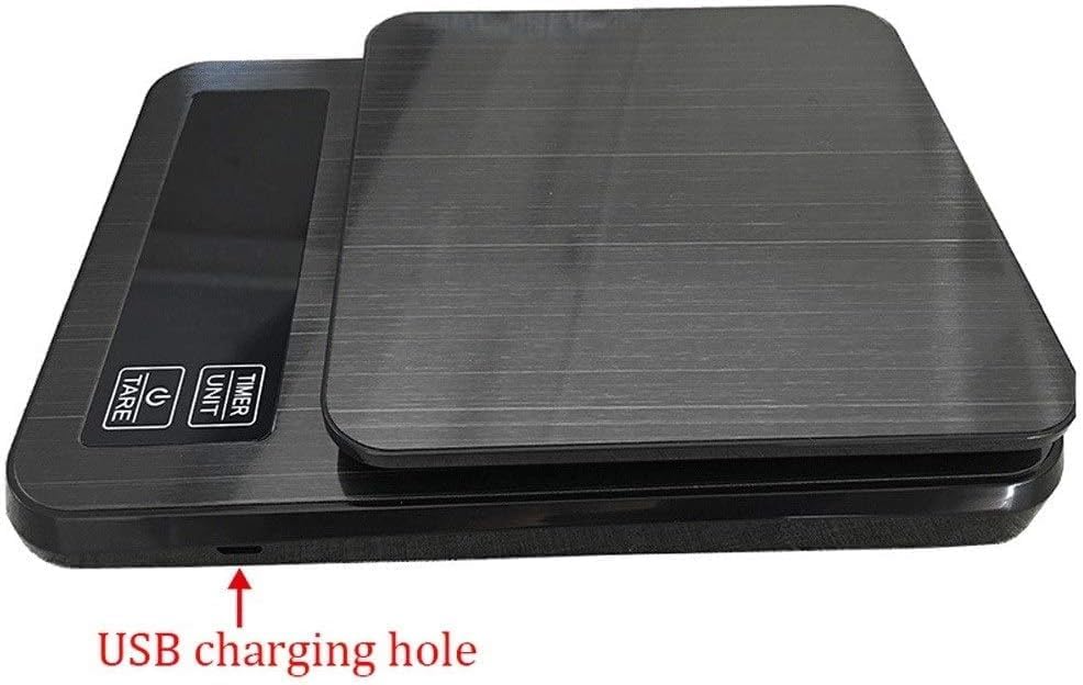 Electronic Scale - Digital Kitchen Scale Coffee Scale Suitable for Jewelry Weighing with Timing Electronic Kitchen Scale (Black 10kg/1g) - Image 6