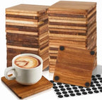 48 Pcs Unfinished Acacia Wood Coasters, Square 4 Inch for Craft by Ferrochef