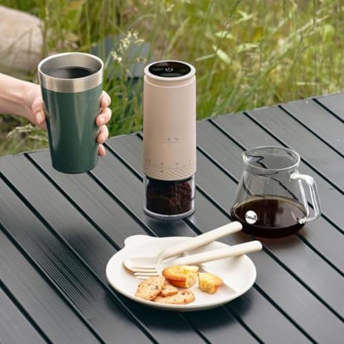 Portable Electric Coffee Grider with 40 Adjustable Levels Fine to Coarse Setting, Ceramic Conical Burr, for Home, Office, Travel, Camping, 1800mAH Rechargeable (light pink, ceramic burr) - Image 2