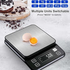 Waterproof Digital Kitchen Scale 0.1g/0.001oz Precision, Stainless Steel Electronic Scale with 3 Power Options (Rechargeable/AAA/Built-in), 10 Units Conversion, Smart Standby, 5kg/11lb Capacity - Image 6