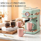 Coffee Mugs Set of 6, 12oz Pink Ceramic Coffee Mugs Cups with Handle - Image 4
