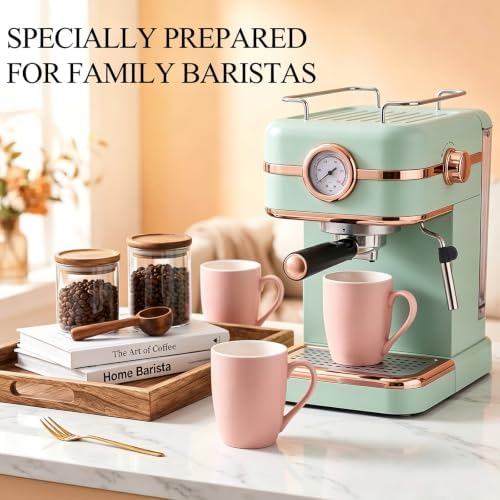 Coffee Mugs Set of 6, 12oz Pink Ceramic Coffee Mugs Cups with Handle - Image 4
