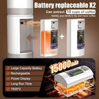 Portable Coffee Machine w/ 2 Rechargeable Batteries, 8 Cups, 20bar, USB-C, Espresso coffee Maker for Camping Travel Office, Ground & Capsule Compatible - Image 2