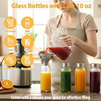 Sursip 10 oz Glass Juice Bottles, 10 Pack, Leakproof Stainless Lids - Image 6