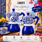 Bialetti Dolce & Gabbana Mocinduction Blue Mediterraneo 6 Cup Induction & Open Fire (Coffee Maker, Espresso Makinetta) - Image 3