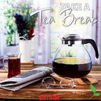 Simax Glassware 2.5 Quart Glass Teapot | Short Spout, Stay Cool Plastic Handle and Lid, Stovetop and Dishwasher Safe, Heat, Cold, and Thermal Shock Resistant Borosilicate Glass - Image 6