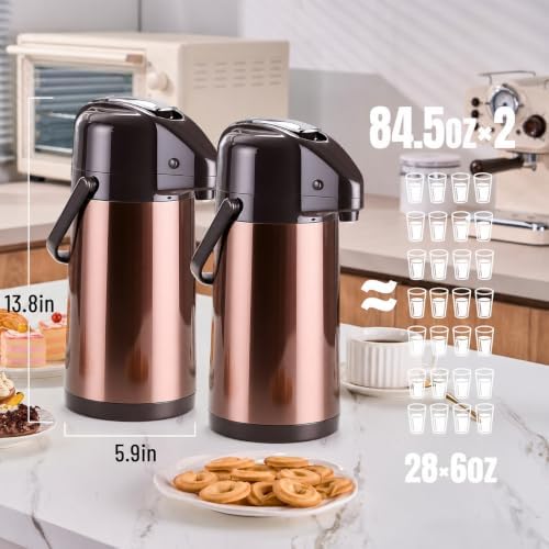 Coffee Carafe, Coffee Dispenser with Pump, 2-Pack, 84.5 oz Each - Image 2