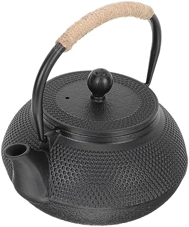 Mobestech 2pcs Japanese Cast Iron Teapot with Infuser Cast Iron Tea Pot for Home Use Retro Design Heat Retention Scald Handle for Loose Leaf Tea and Stovetop Brewing - Image 5