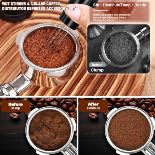 26 PCS Espresso Accessories Kit, 53mm Espresso Tools kit with espresso tamping station,Distributor,Tamper,WDT tool espresso,Dosing Funnel,Brush,Puck Screen,Coffee Stencils,Air blower ﻿ - Image 5