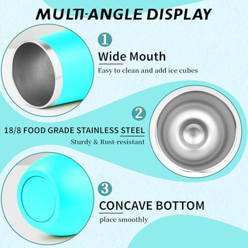 12oz Stemless Wine Tumbler with Lid Double Wall Insulated Wine Cup Stainless Steel Glasses Tumbler with Straw Insulated cocktail Tumbler Coffee Mug for Hot and Cold Beverages (Multicolor-11,6Pack) - Image 6