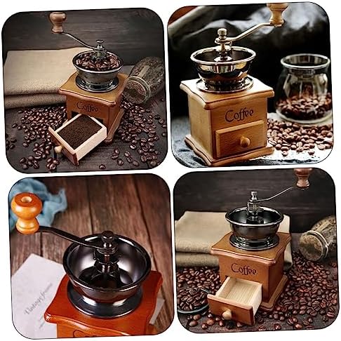 Vintage Wooden Manual Coffee Grinder with Ceramic Burr, 50-60g Capacity - Image 3