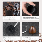 Manual Coffee Grinder Capacity 25 Grams, Stainless Steel Burrs - Wooden Handle, Burr Coffee Grinder for Home, Office, Camping, Hiking (Black) - Image 3