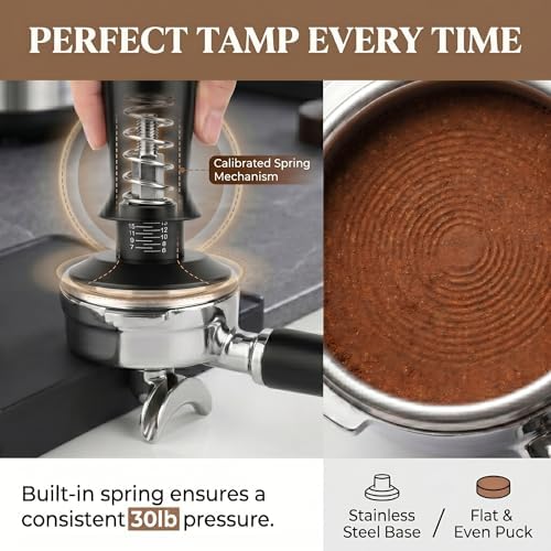 51mm Espresso Accessories Kit – 26PCS Tamping Station, Tamper, WDT Tool, Distributor, Dosing Funnel, Puck Screen, Air Duster, Stirrer, Stencils, Brush & Latte Art Pen - Image 4