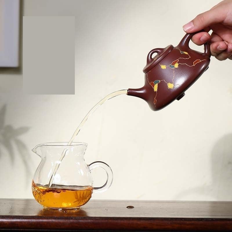 Tea Pots For Loose Tea Handmade Teapot Kung Fu Pot Creative Tea Set Traditional Retro Purple Clay Pot Home Tea Room Teapot Tea Infuser Pot - Image 4
