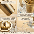 Glass Teapot Stovetop, Borosilicate Clear Tea Kettle Flowers 44 oz - Image 2