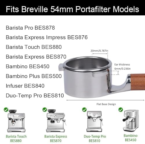 54mm Bottomless Portafilter Lay Flat Compatible for Breville - Image 3