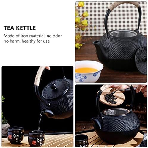 Rustic Cast Iron Tea Pot Vintage Tea Kettle with Infuser - Image 3